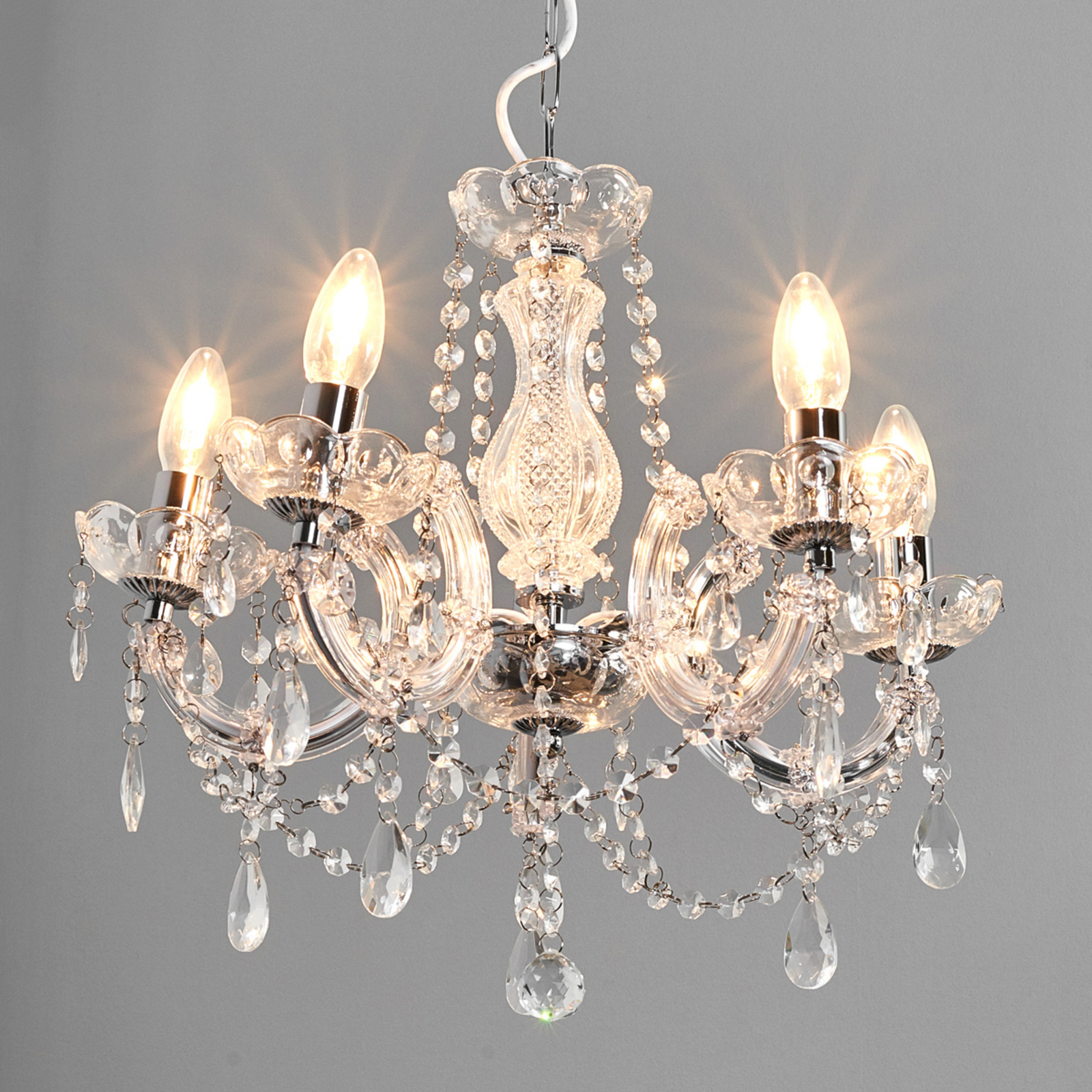 Kroonluchter Marie Therese, chroom, 5-lamps